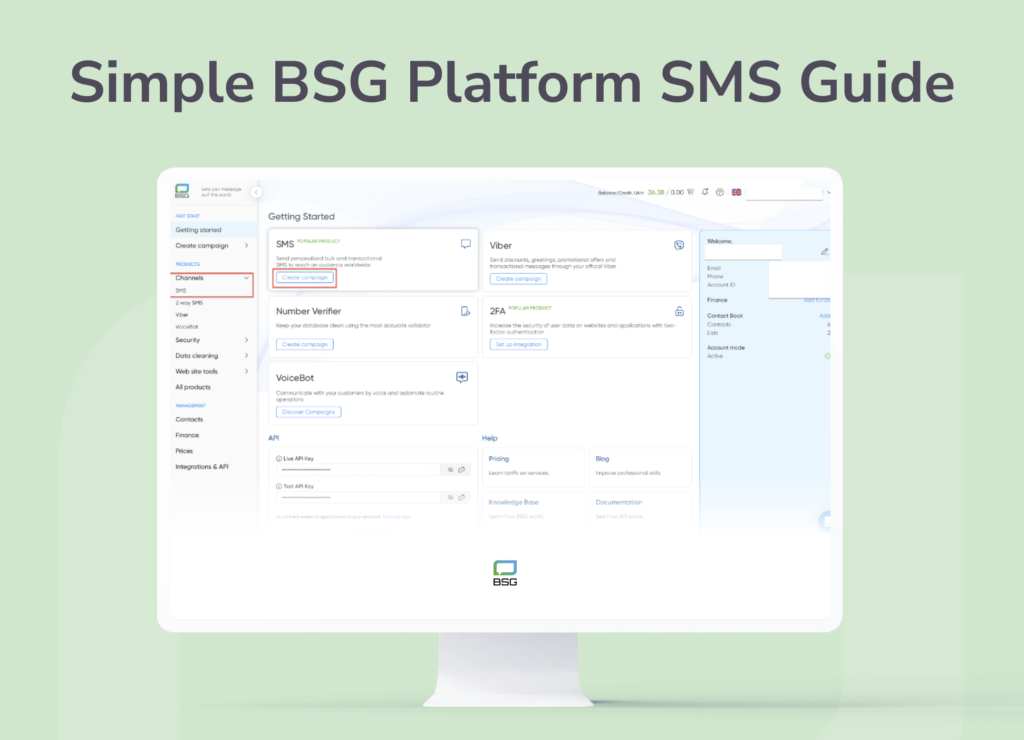 Send Bulk SMS with BSG Platform