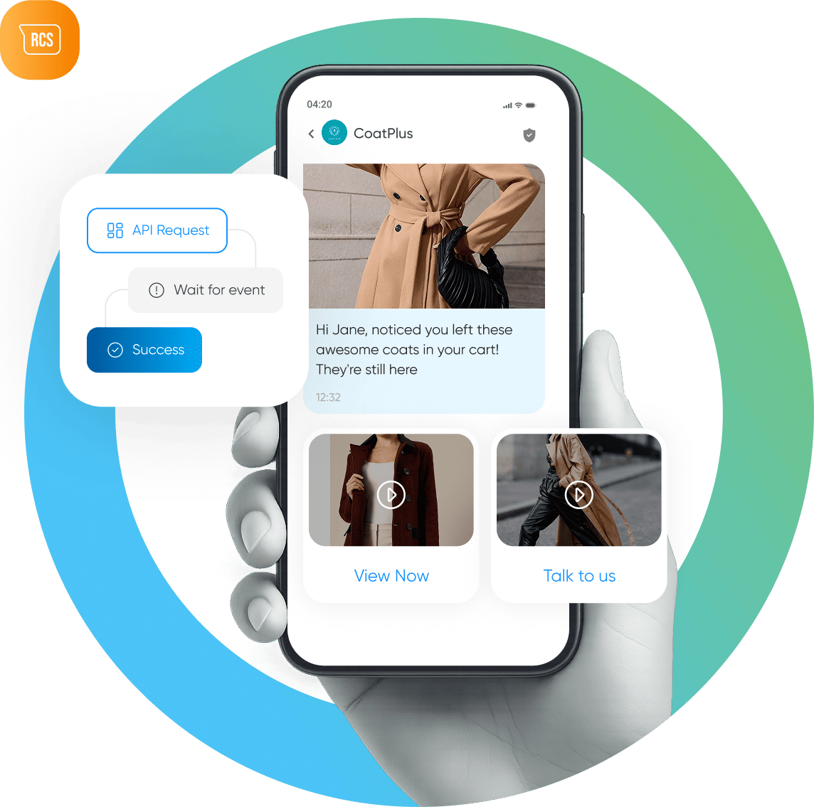 RCS business messaging with rich media, carousels and interactive buttons