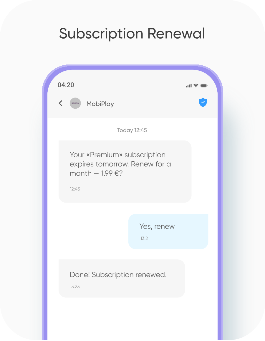 Renewal reminders and reactivation for VAS subscribers.