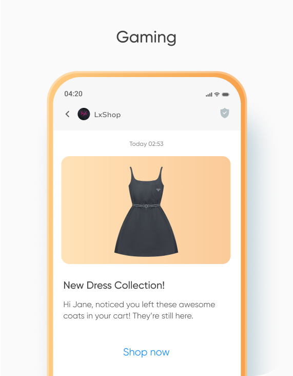Enterprise messaging use case: personalized flash sales and timely upsells